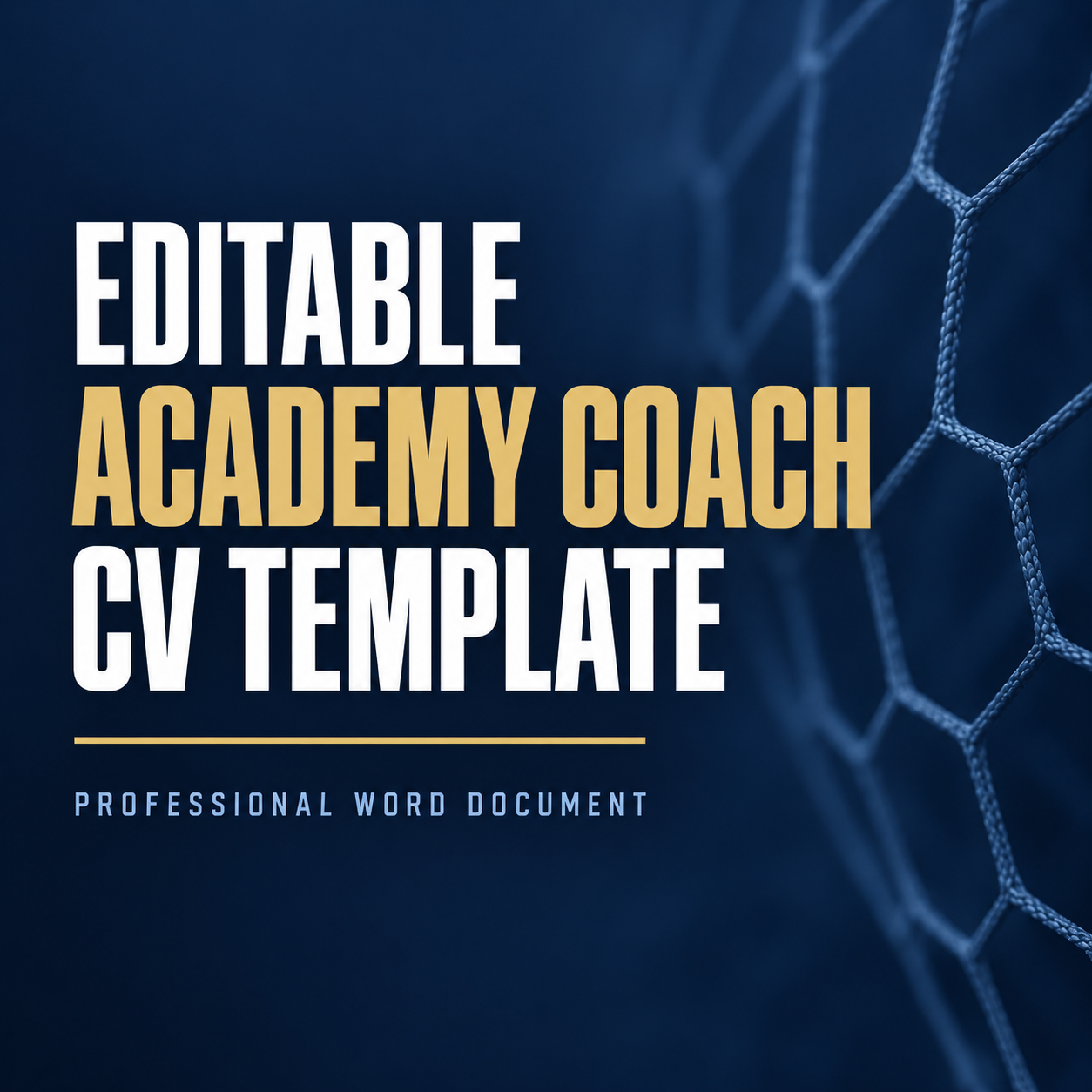 Editable Academy Coach CV Template