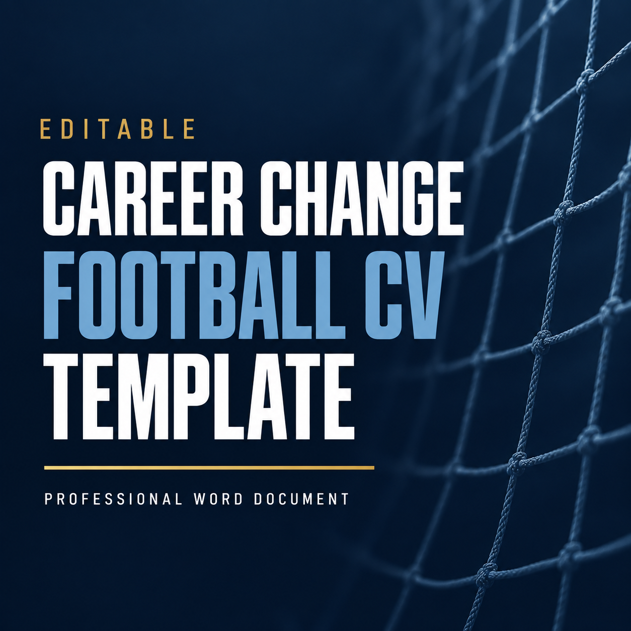 Editable Career Change Football CV Template
