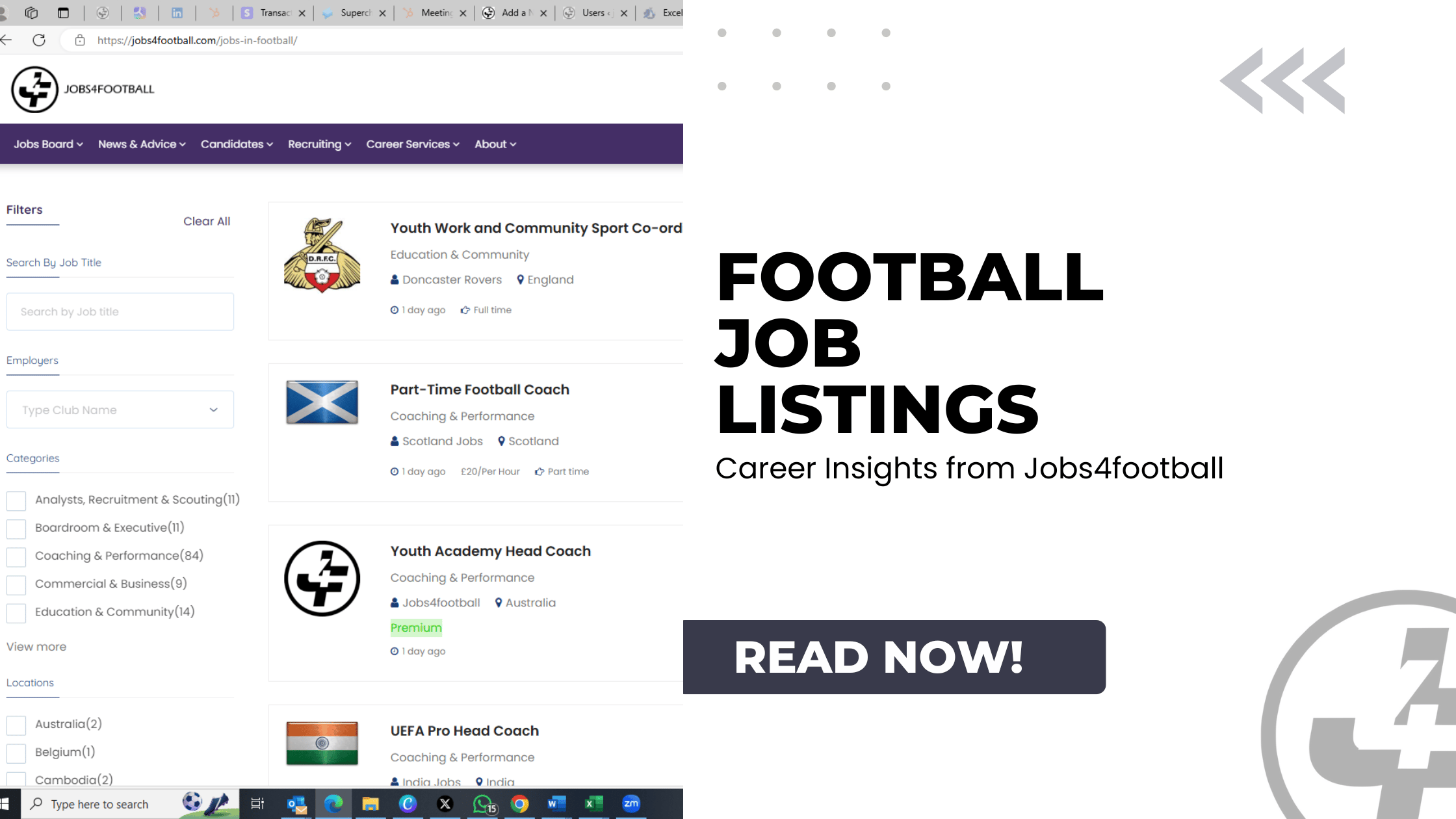 Football Job Listings